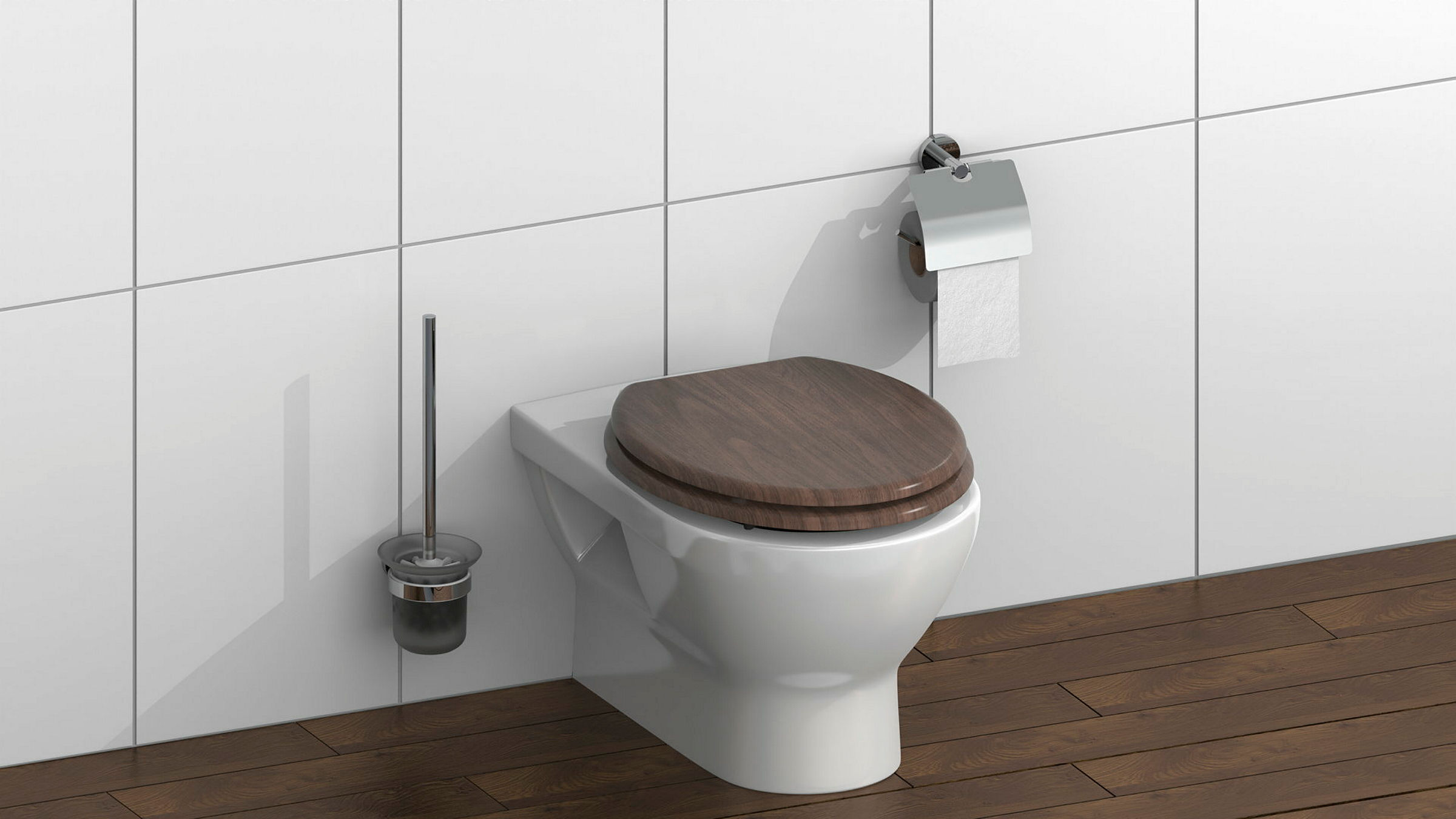 MDF WC-Sitz DARK WOOD, mit Absenkautomatik