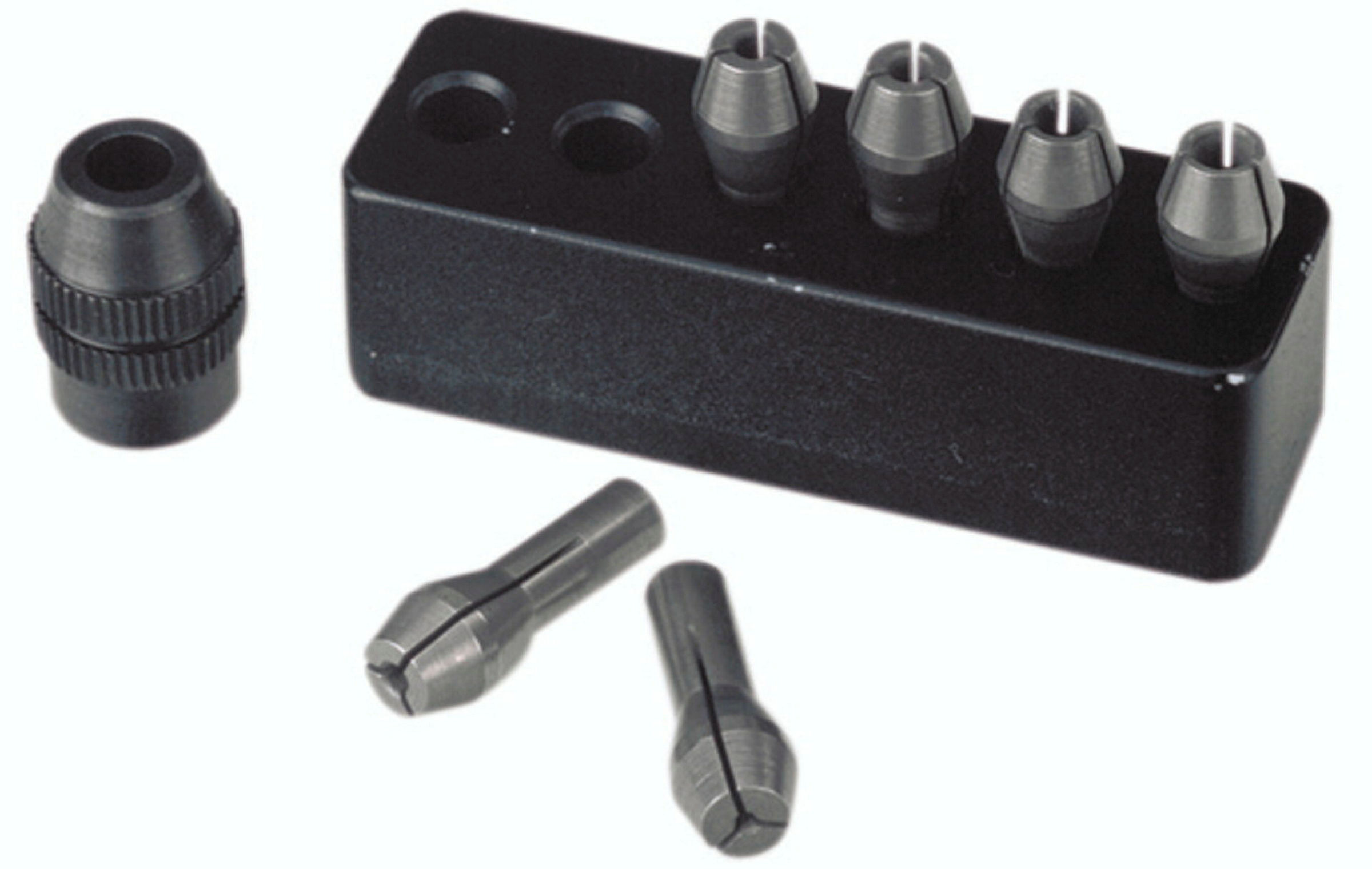 PROXXON-MICROMOT-Stahlspannzangen, 6 Stück von 1 bis 3,2 mm, mit Halter