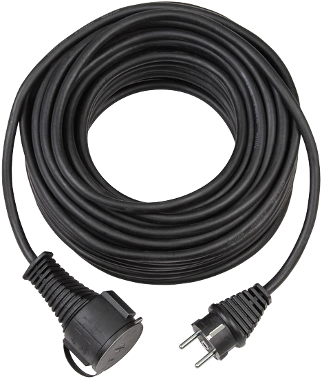 Verl.-Kabel BREMAXX 10m schwarz matt N05V3V3-F3G15 - Stecker u. Kupplung
