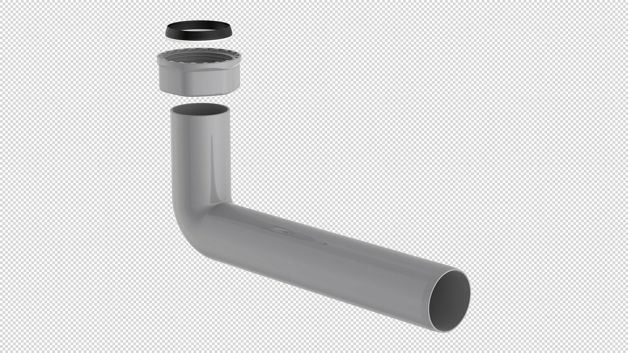 ECO-SAVE KS Abgangsbogen, Grau, 1 1/2''IG x 235 mm x 40 mm