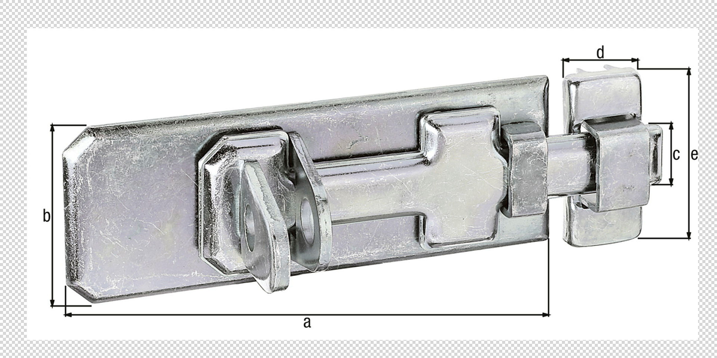 Sicherheits-Schlossriegel mit flachem Griff 80x35 verzinkt