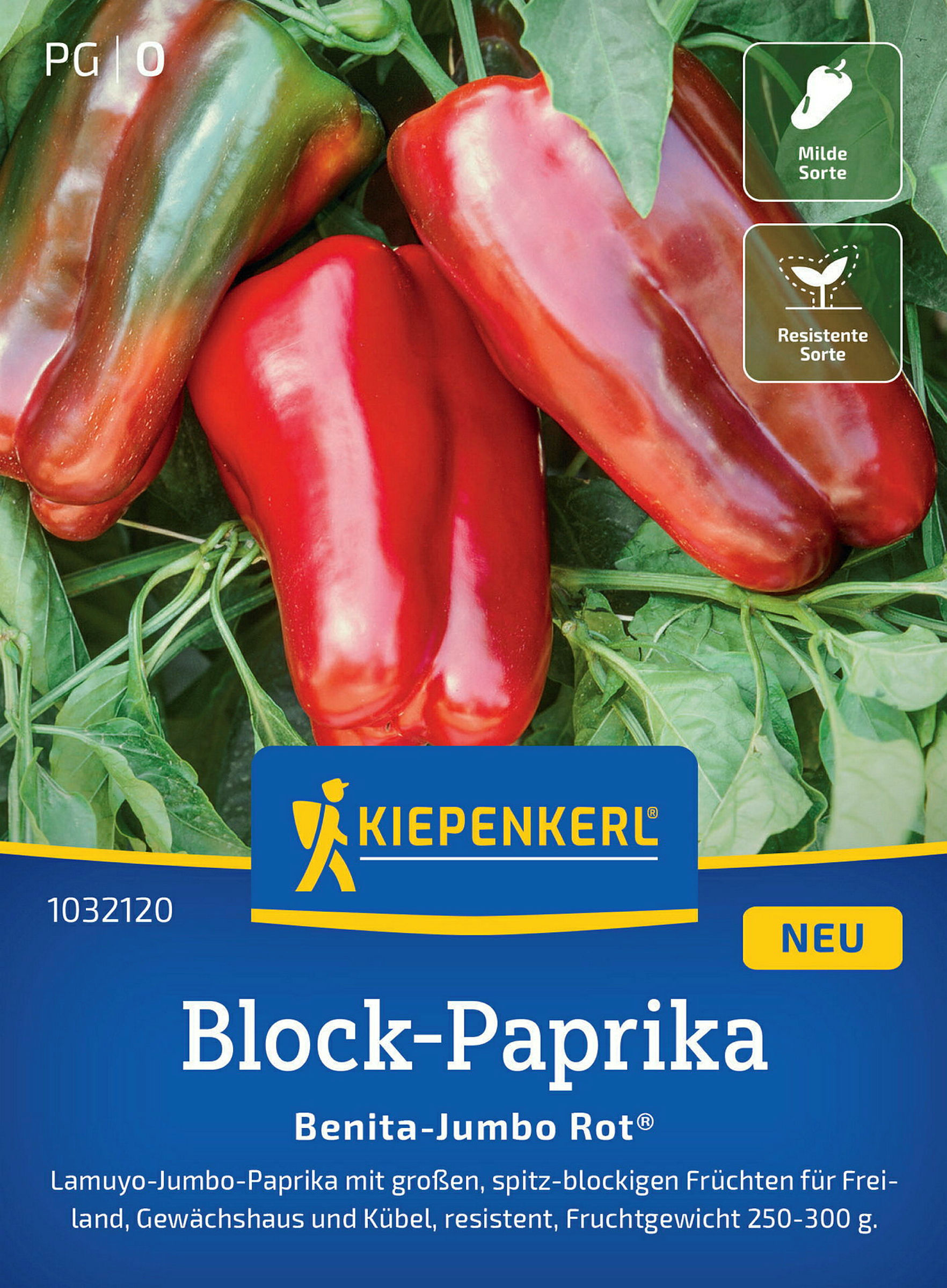 Kiepenkerl Block-Paprika Benita-Jumbo Rot®, F1