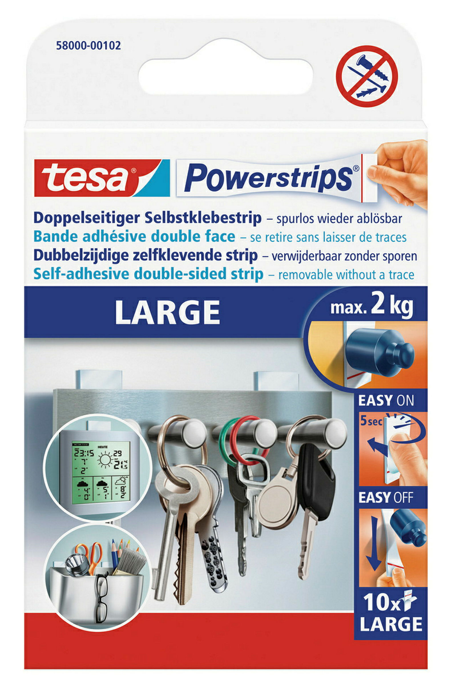 tesa® Powerstrips® LARGE weiss, 10 Strips