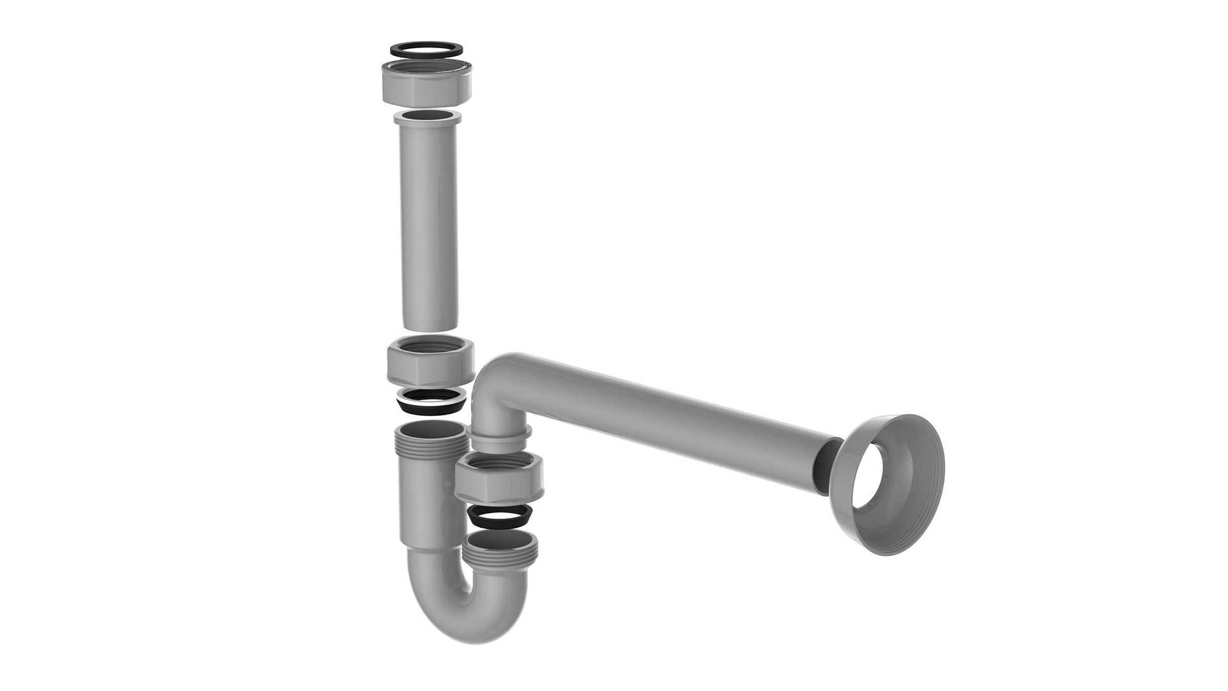 ECO-SAVE KS Röhrensiphon, Grau, 1 1/4'' x 32 mm