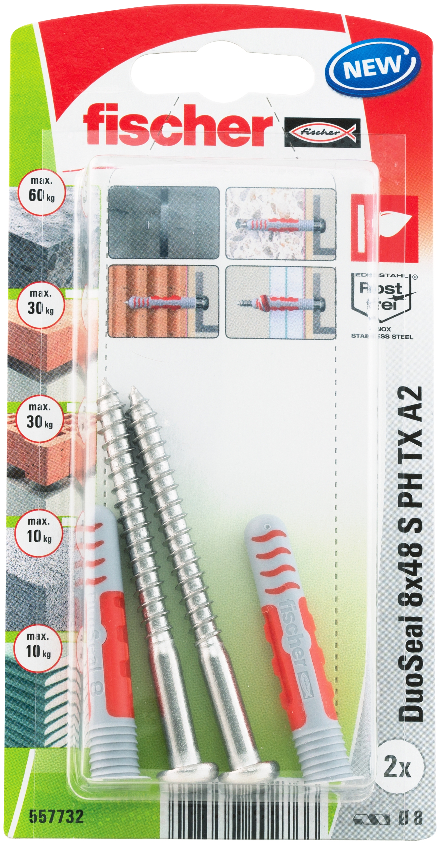 fischer DuoSeal 8 x 48 S PH TX A2 K