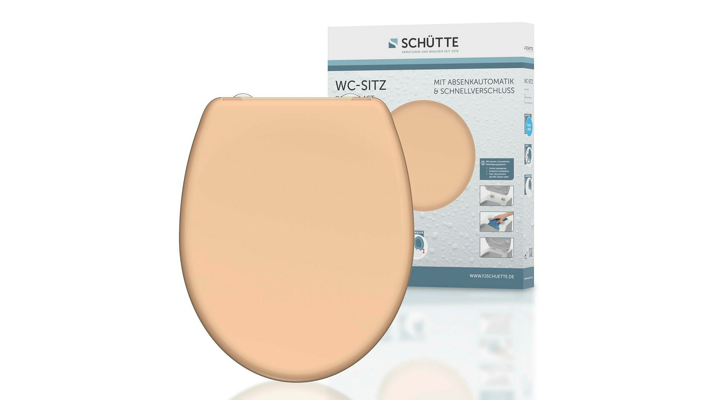 Duroplast WC-Sitz BEIGE, mit Absenkautomatik und Schnellverschluss