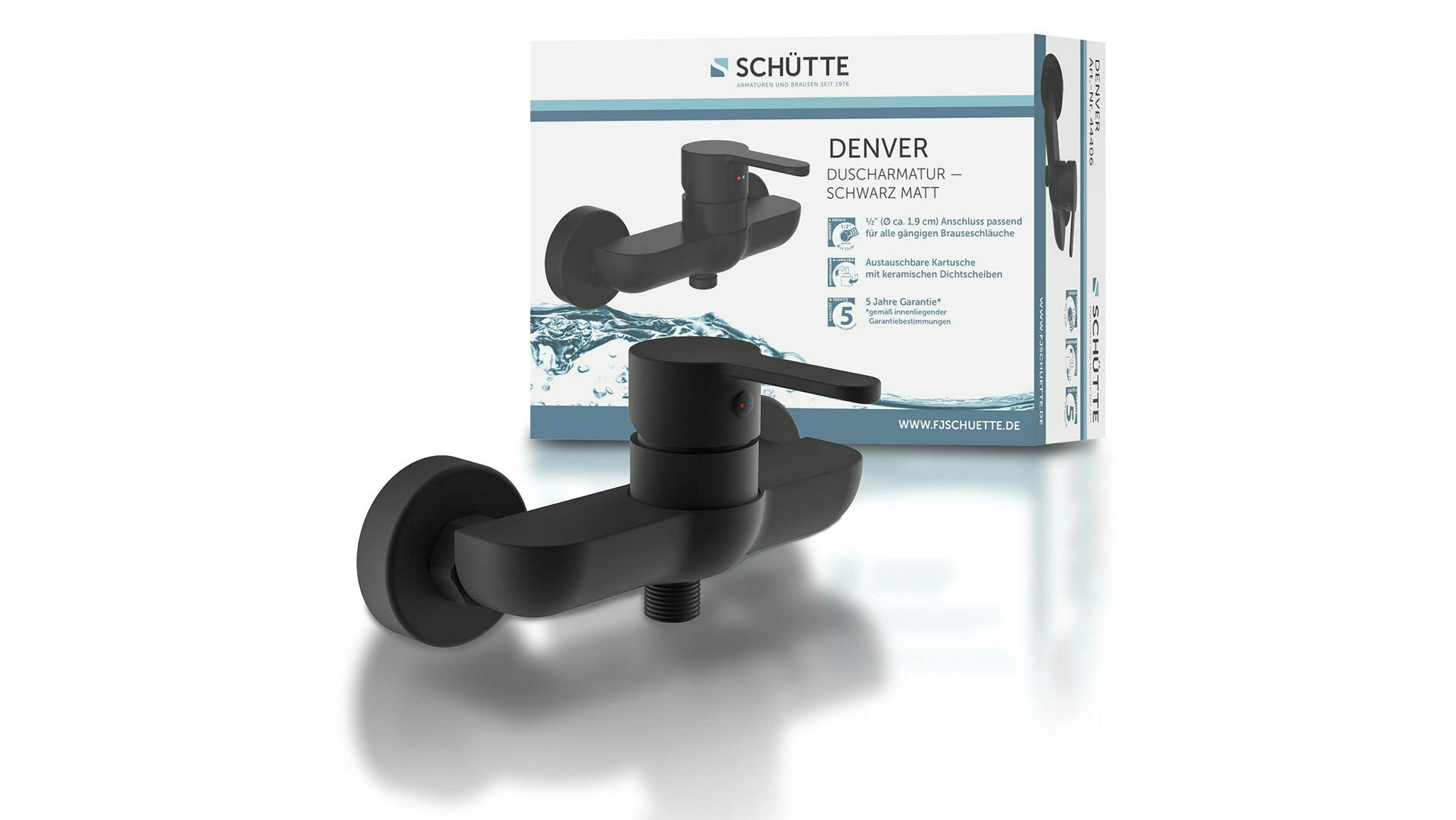 DENVER Duscharmatur, Schwarz matt