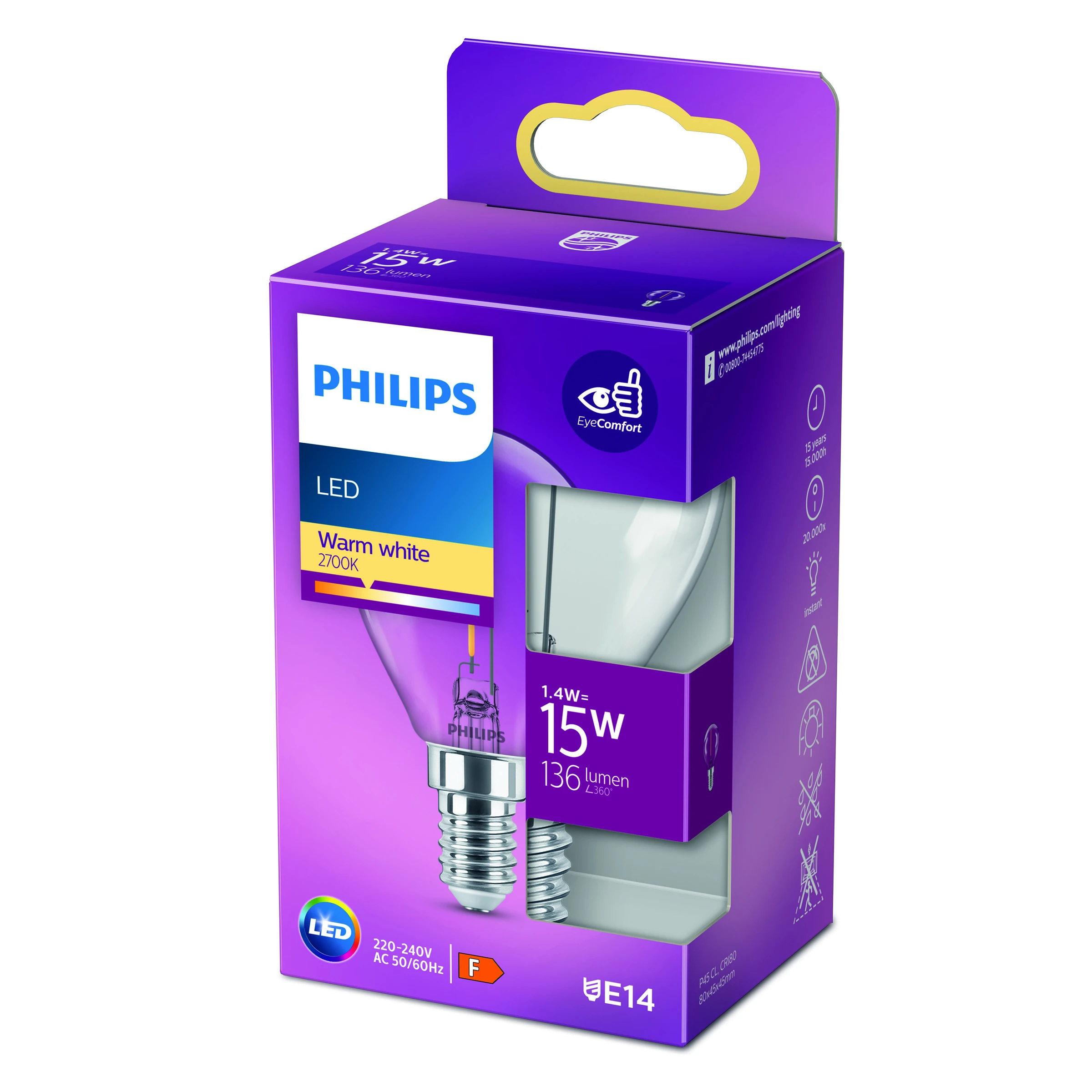 LED-Lampe ''classic'', 15W, E14, matt, warmweiß