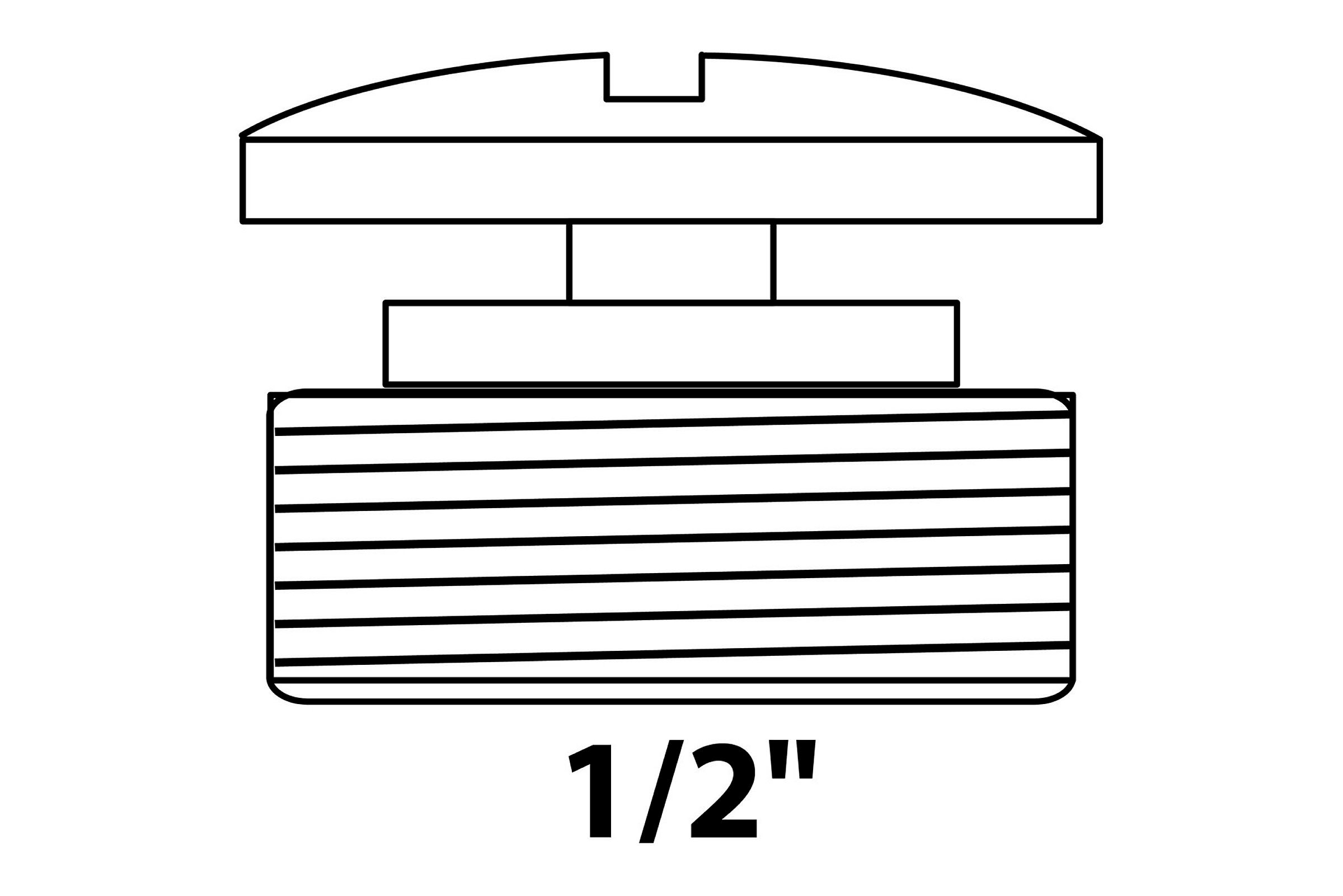 MS Stopfen, Chrom, 1/2''AG, mit Schlitz