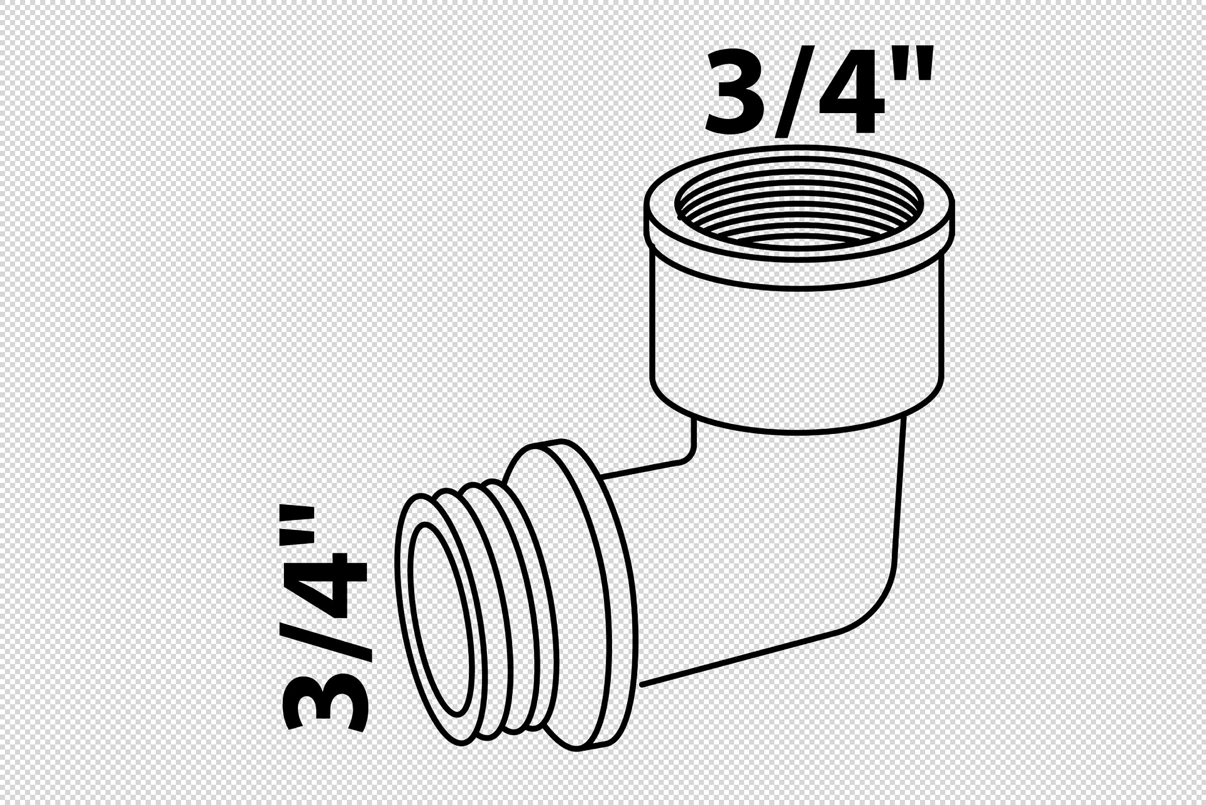 MS Winkel 90°, Chrom, 3/4''IG x 3/4''AG