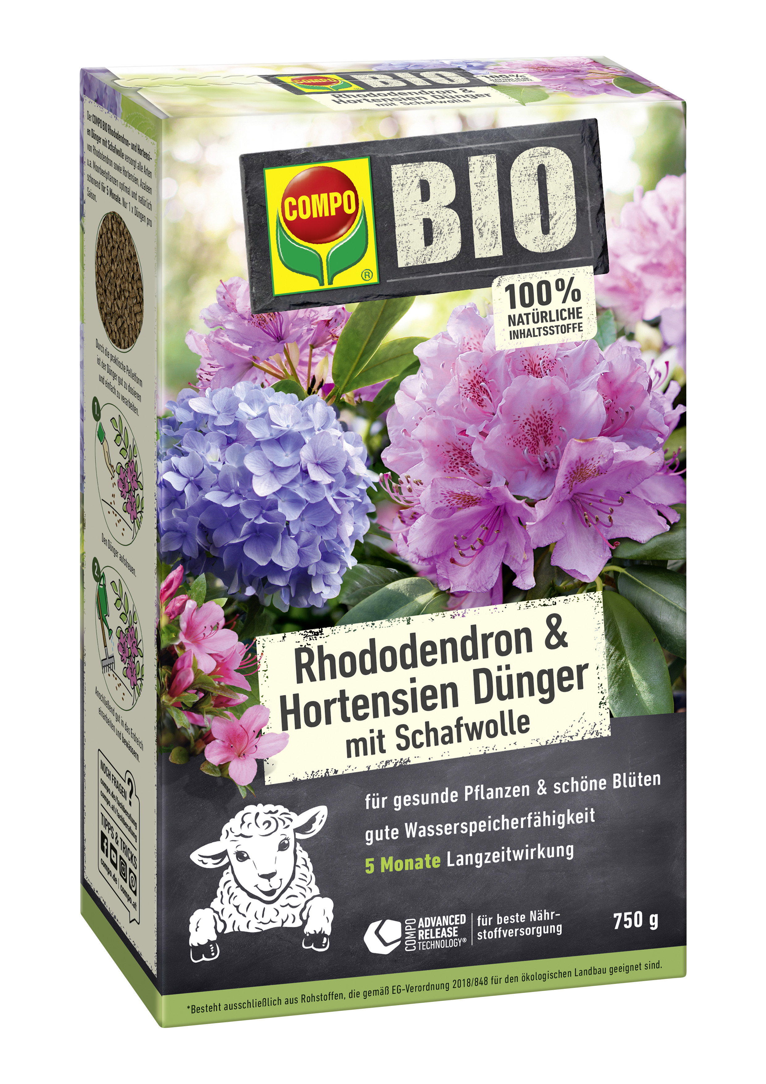 Compo BIO Rhododendron- u.Hortensien mit Schafwolle,750g