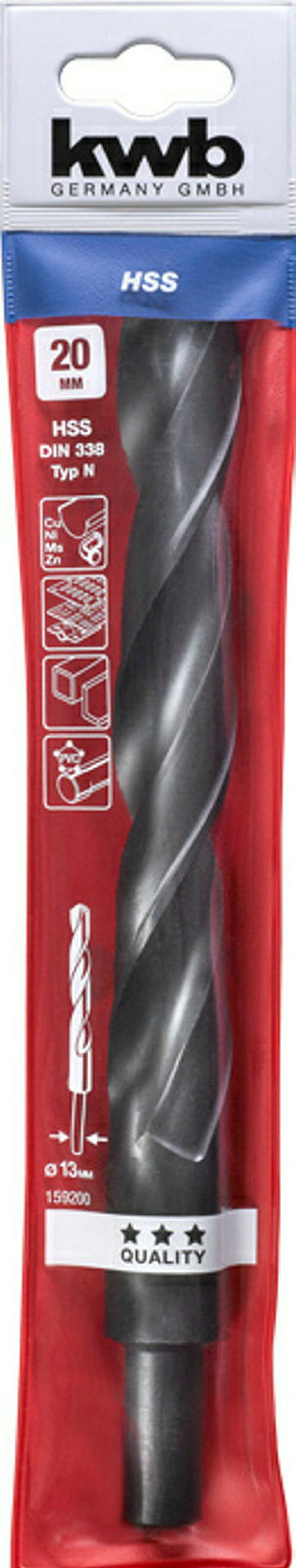 HSS Spiralbohrer mit abgedrehtem Schaft, ø 20.0 mm