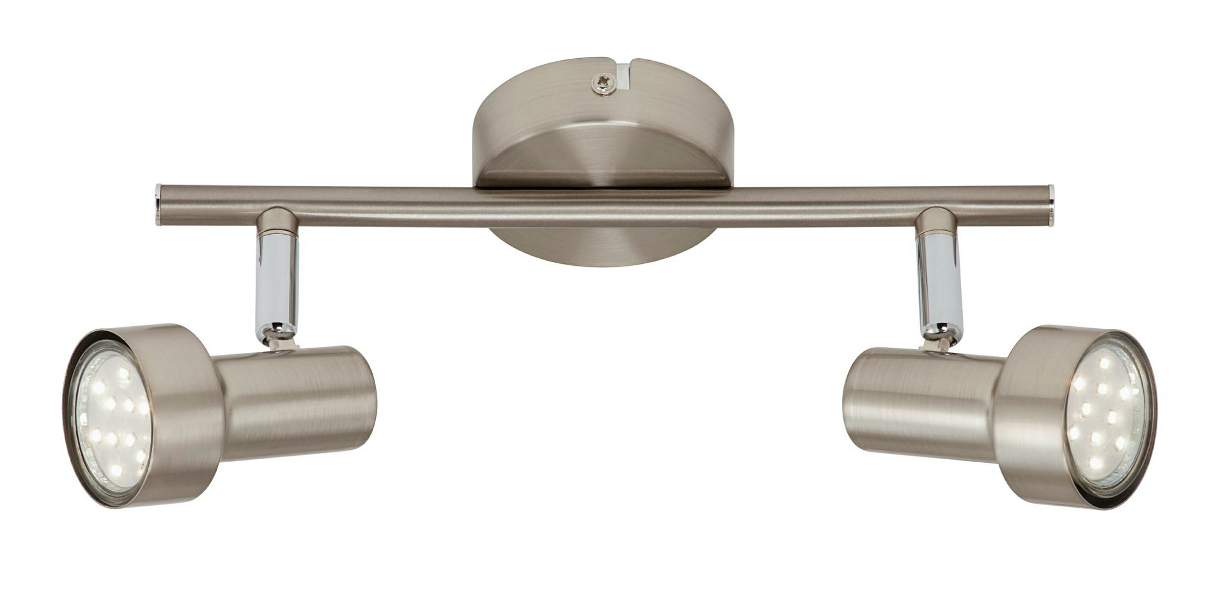 LED Deckenleuchte, matt-nickel, 2xLED/GU10/2,9W