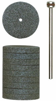 PROXXON-Silicium-Karbid-Schleifscheiben, Ø 22 mm, 10 Stück mit Träger