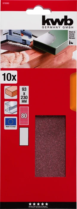 Schleifstreifen KORUND 93x230mm K80 Inh:10