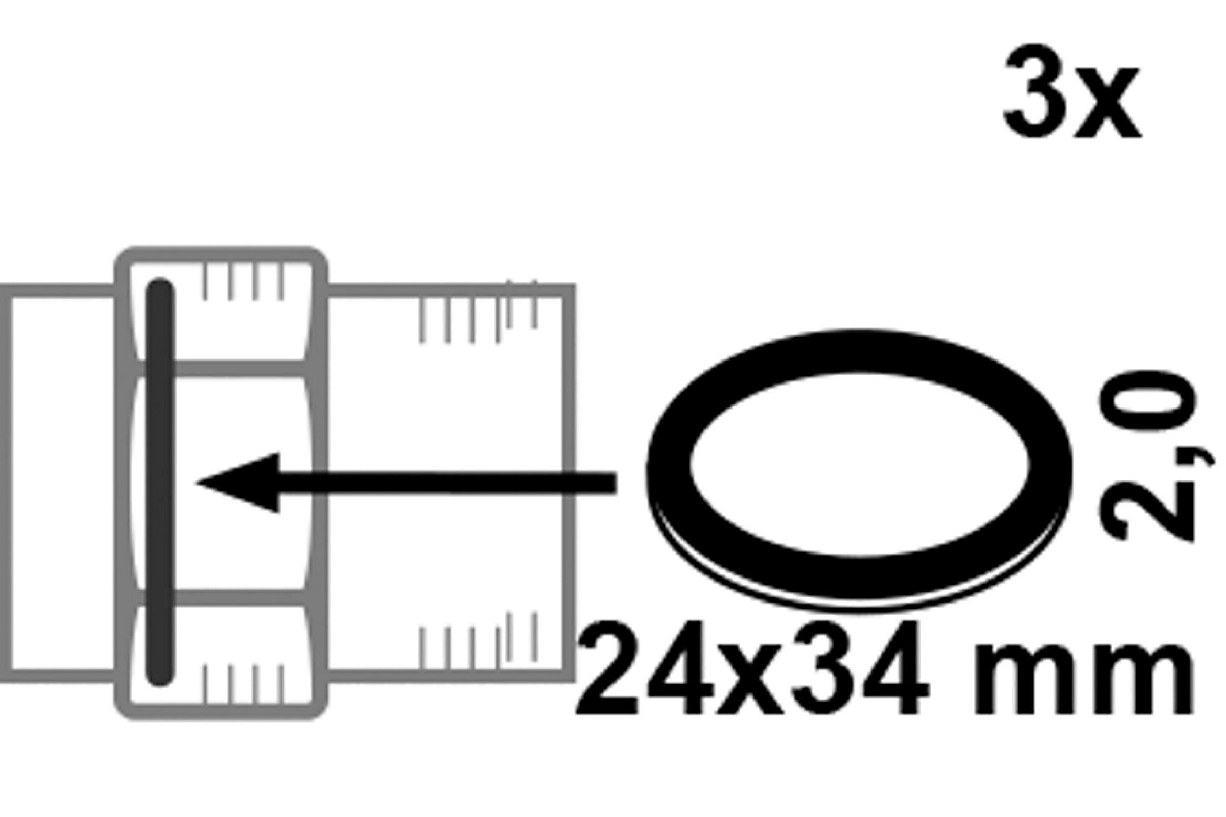 Verschraubungsdichtung, HD Fiber, 24 x 34 x 2 mm, für 1/2'' (3x)