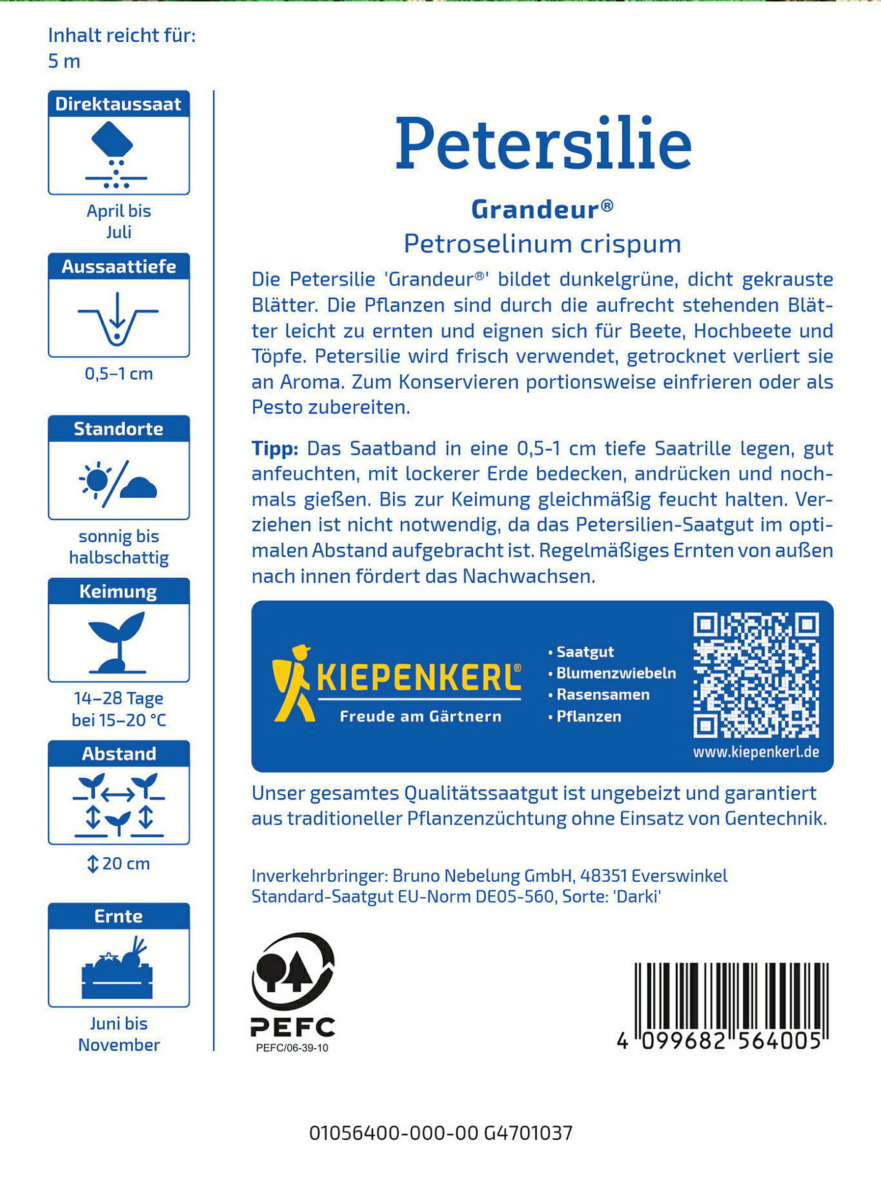 Kiepenkerl Petersilie Grandeur®, Saatband