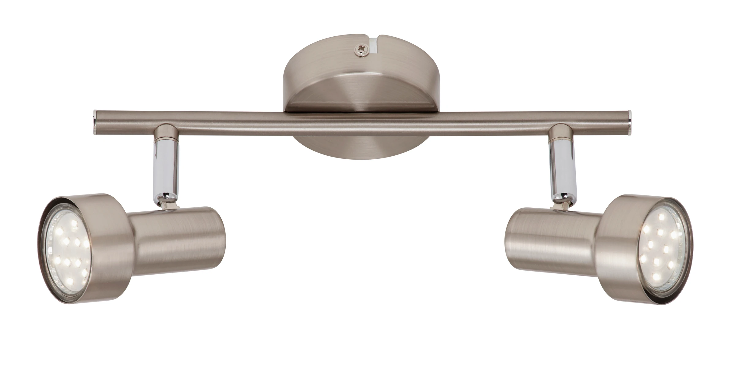LED Deckenleuchte, matt-nickel, 2xLED/GU10/2,9W
