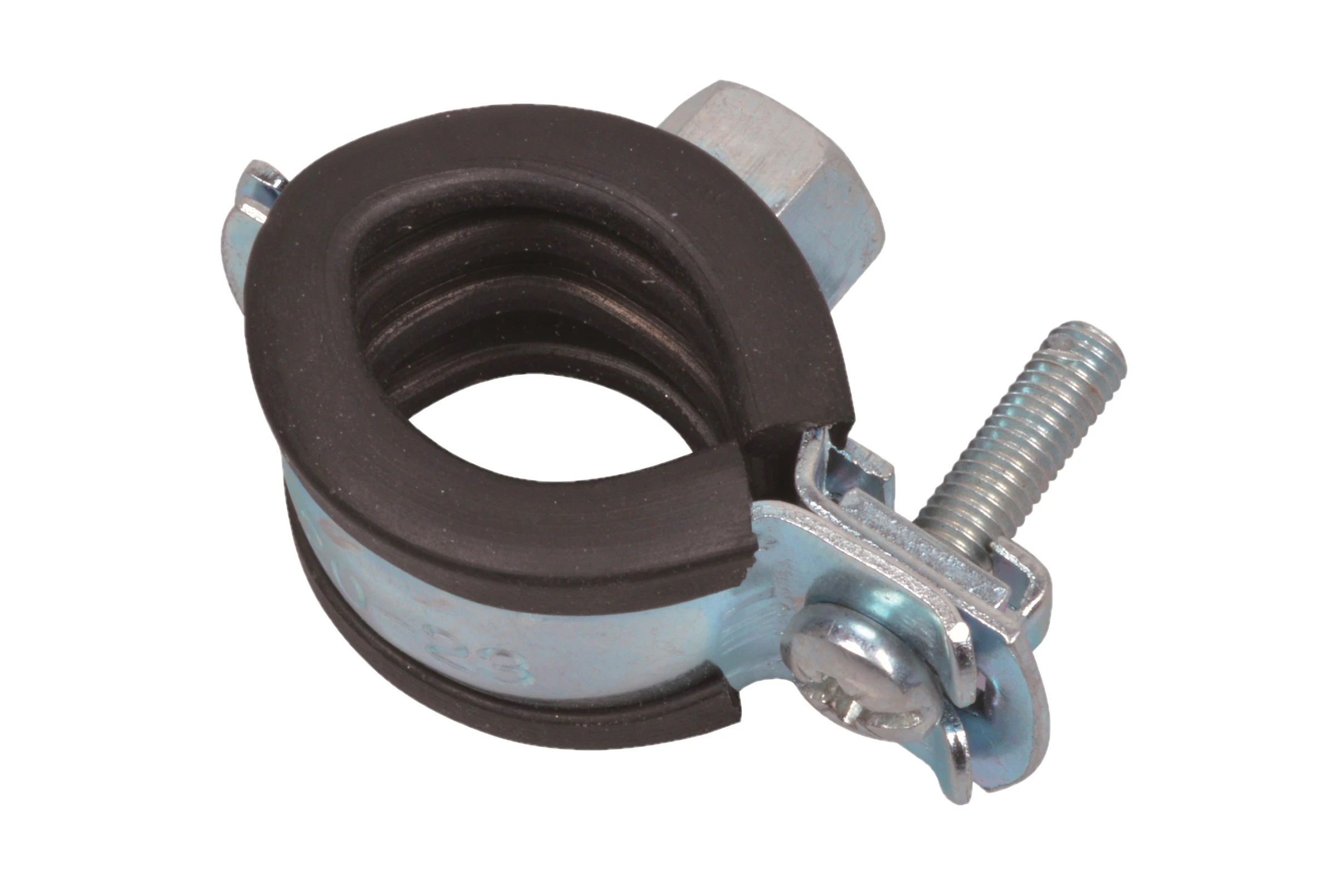 Rohrschelle, 20 mm - 23 mm, schallgedämmt, für 1/2'', mit M8 Gewindemuffe
