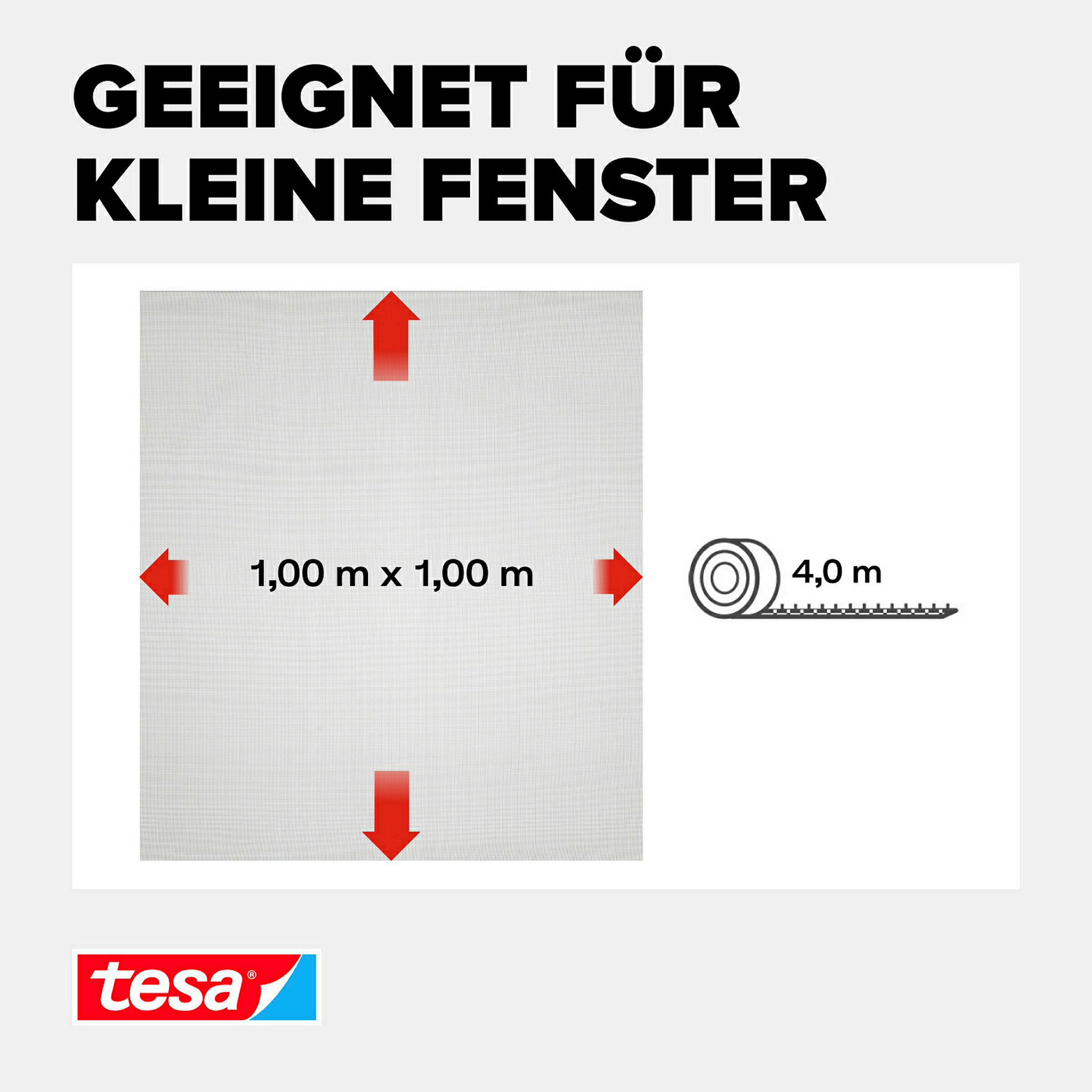 tesa® Fliegengitter Standard Klettband für Fenster, anthrazit