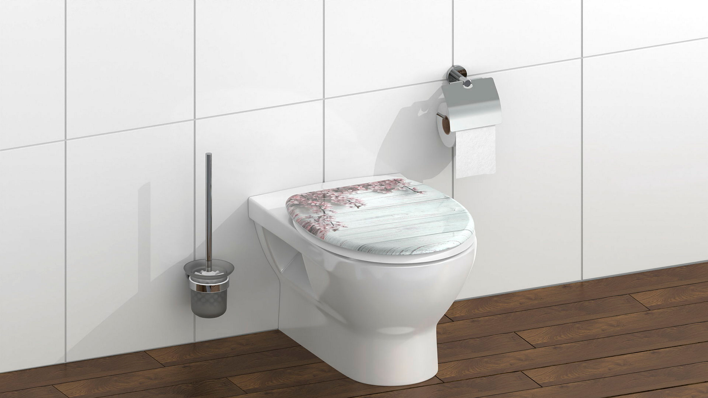 Duroplast WC-Sitz FLOWERS&WOOD, mit Absenkautomatik