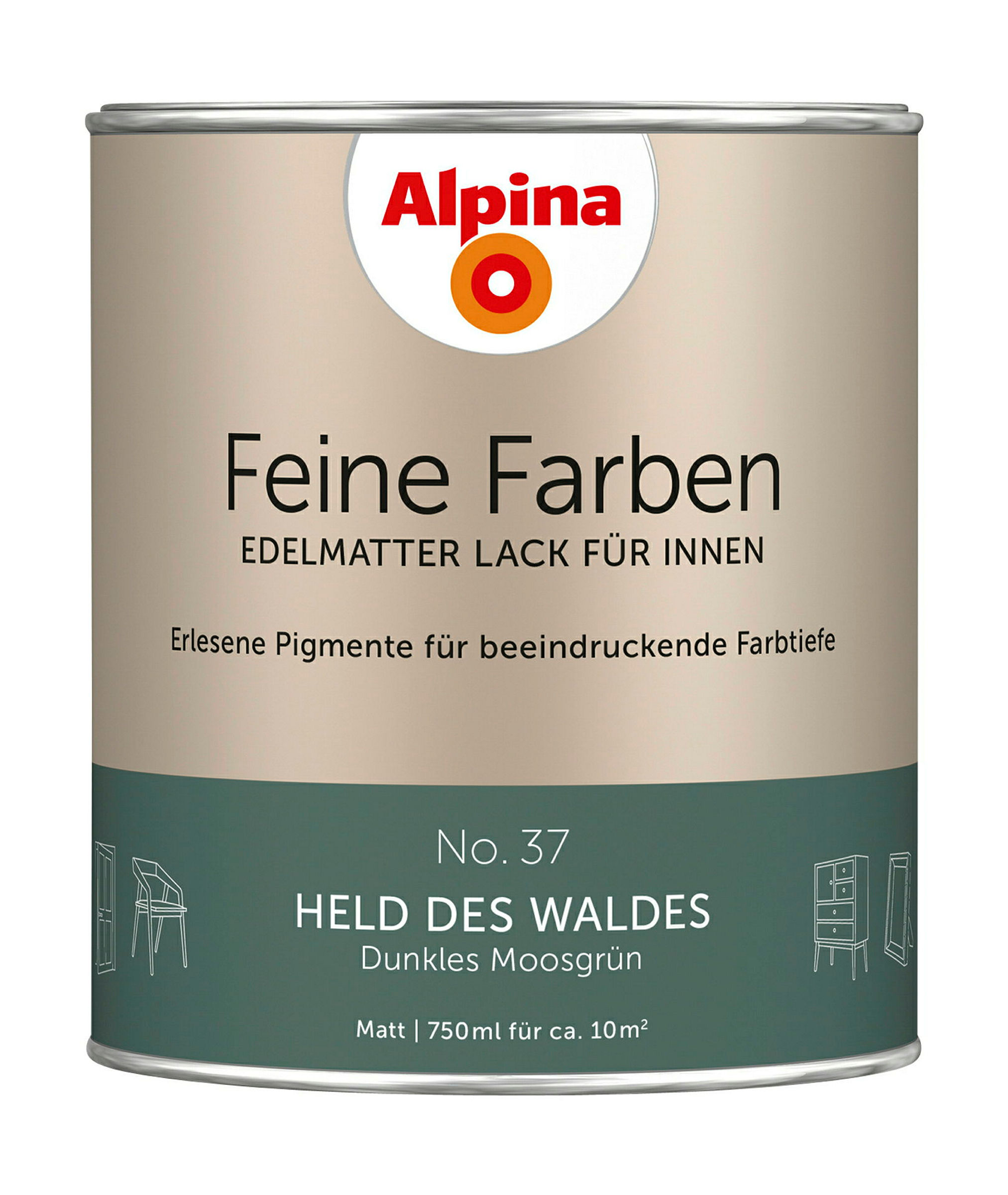 Alpina Feine Farben Lack No. 37 Held des Waldes® edelmatt 750ml