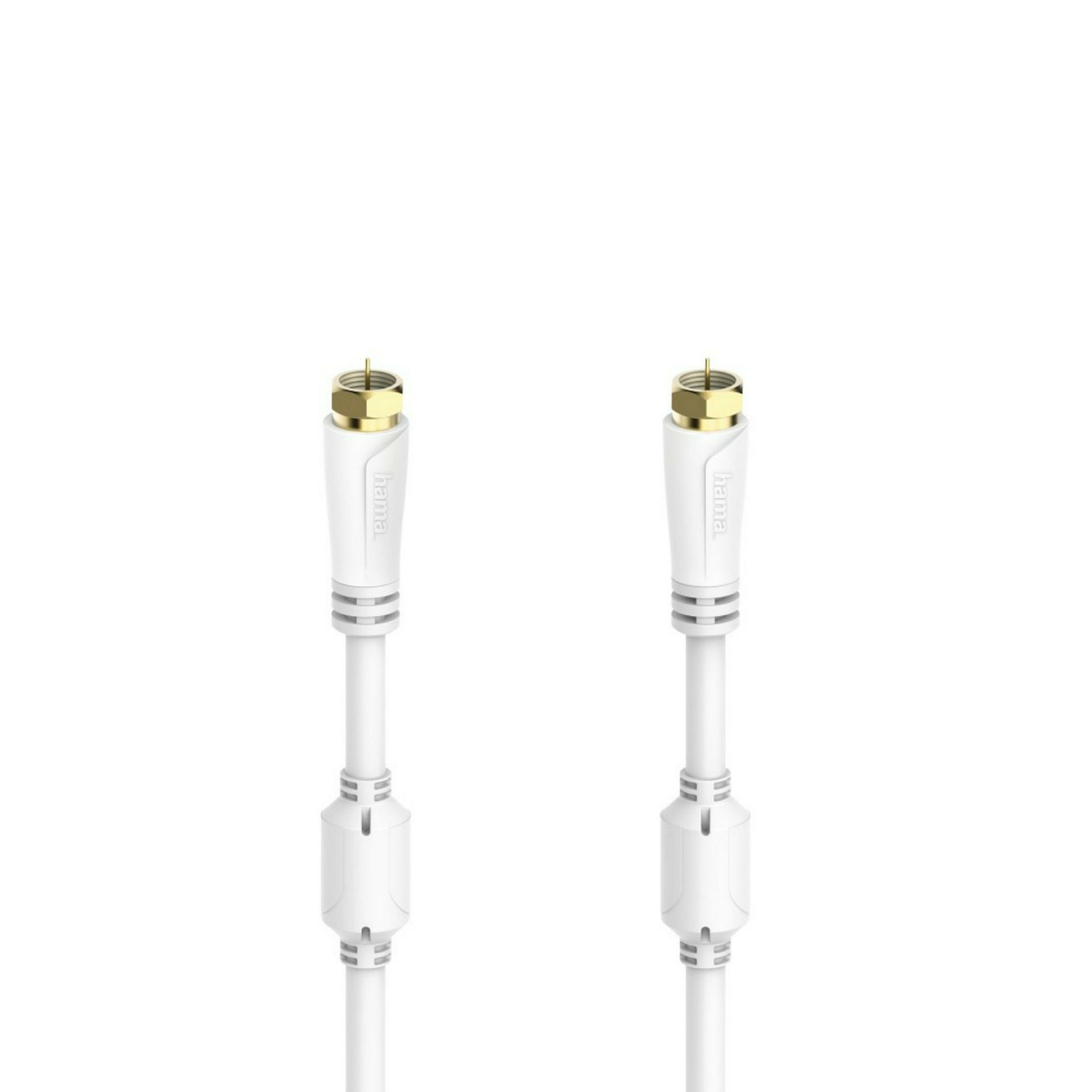 Hama SAT-Anschlusskabel, F-Stecker - F-Stecker, vergoldet, 10,0 m, 100 dB