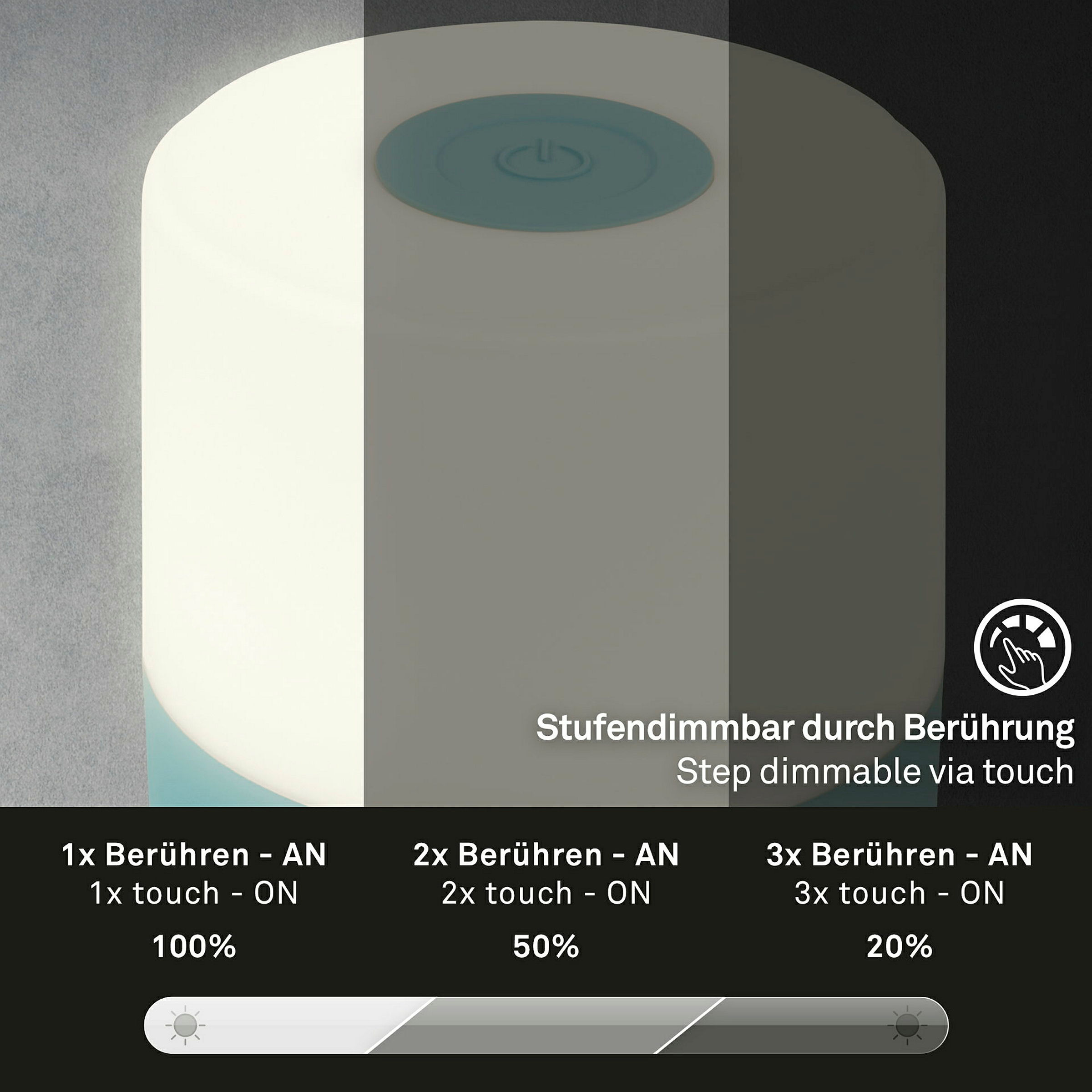 SMAL Akku LED Tischleuchte, blau, 1xLED/2W