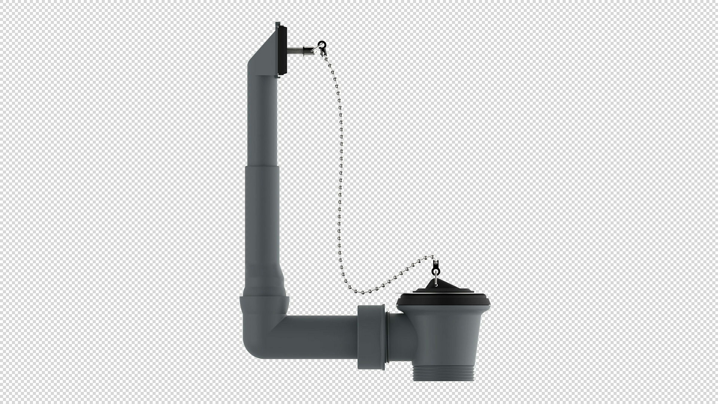 ECO-SAVE KS Spülen-Ab- und Überlaufgarnitur, Grau, 1 1/2''AG x 70 mm, höhen