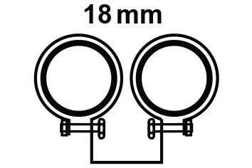 Doppelrohrschelle, 18 mm, schallgedämmt