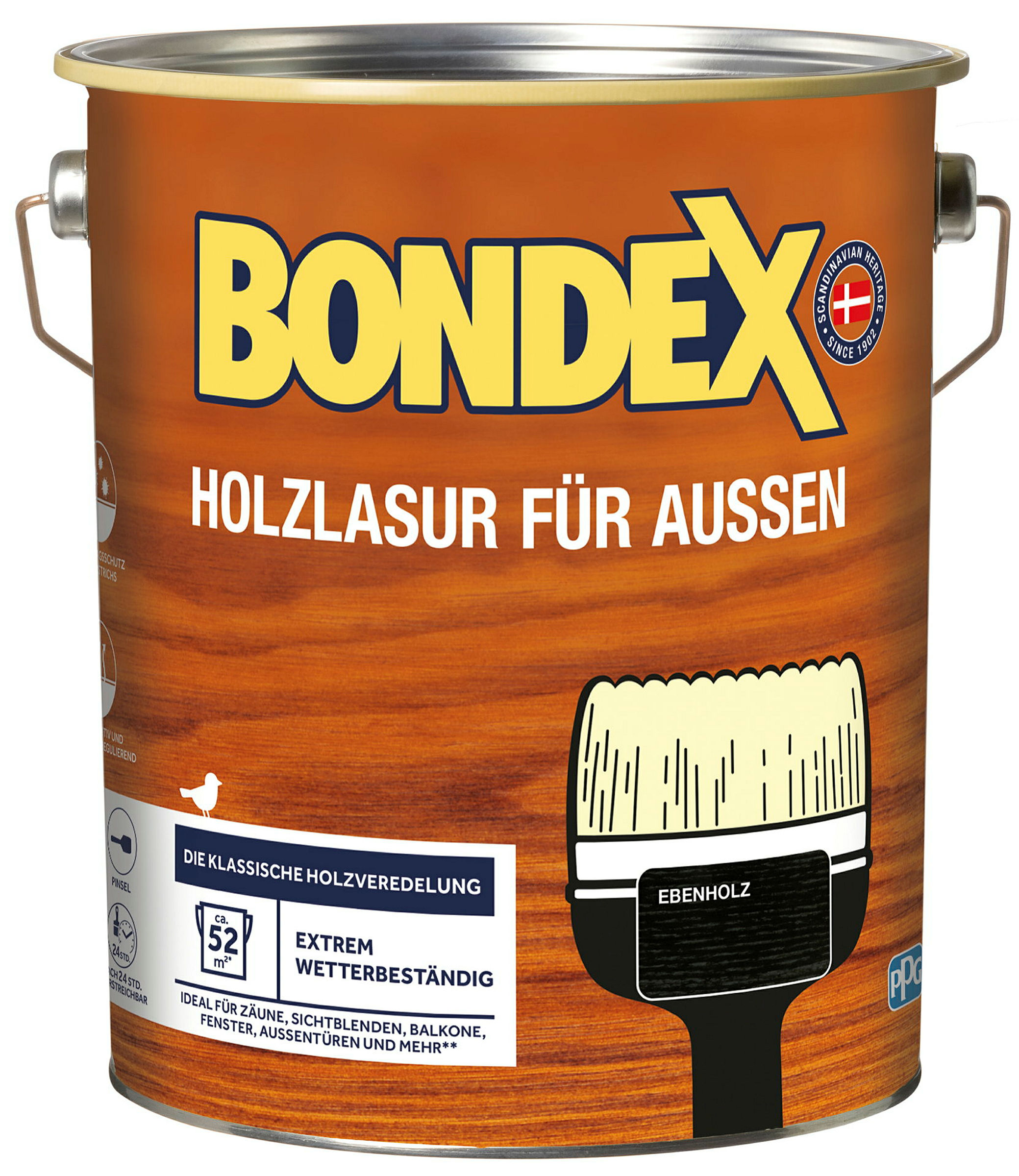 BONDEX Holzlasur für Außen Ebenholz 4,00l