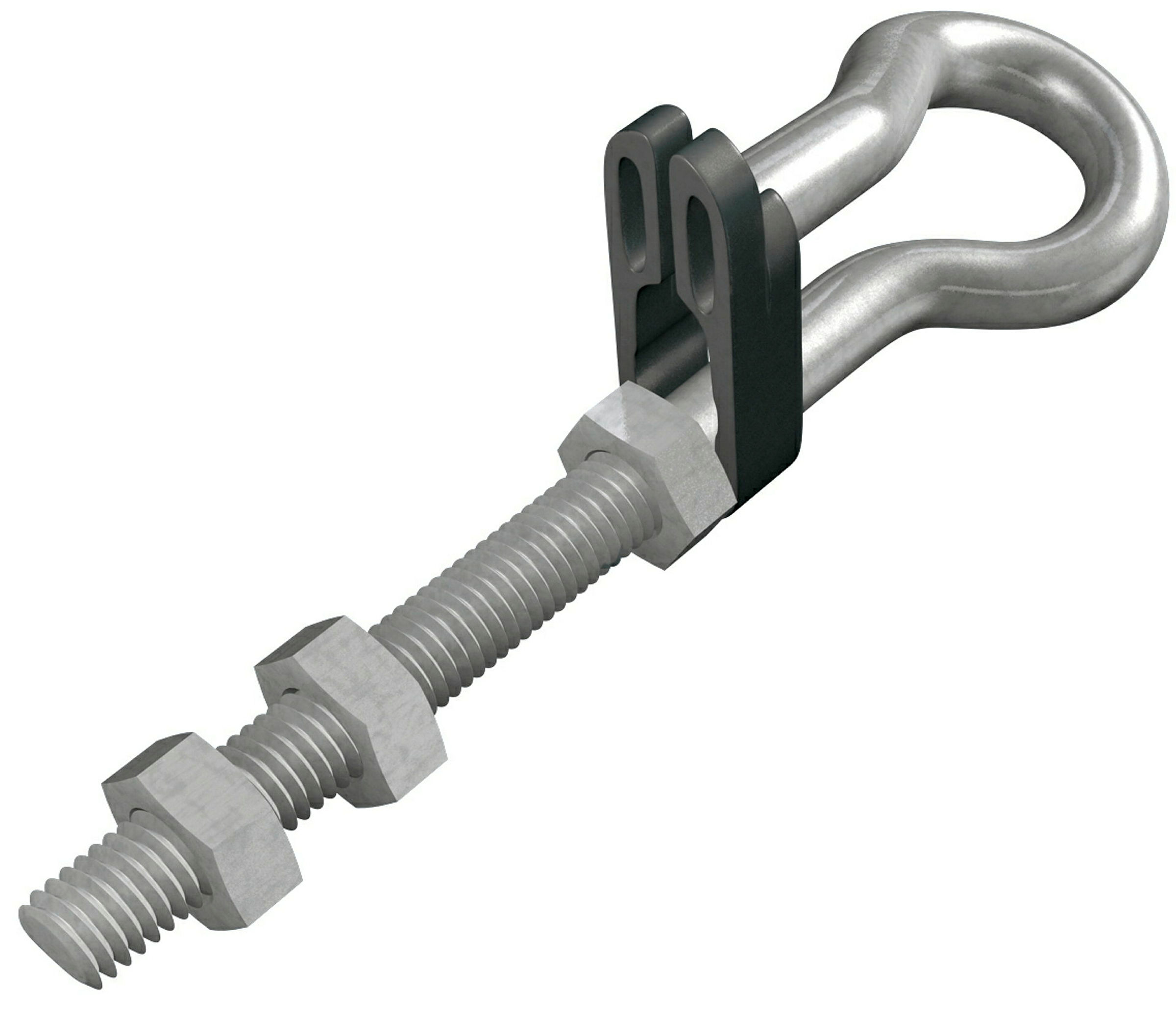 Sicherheits-Schaukelhaken mit Eisengewinde, verzinkt (SB-Box) 160 mm