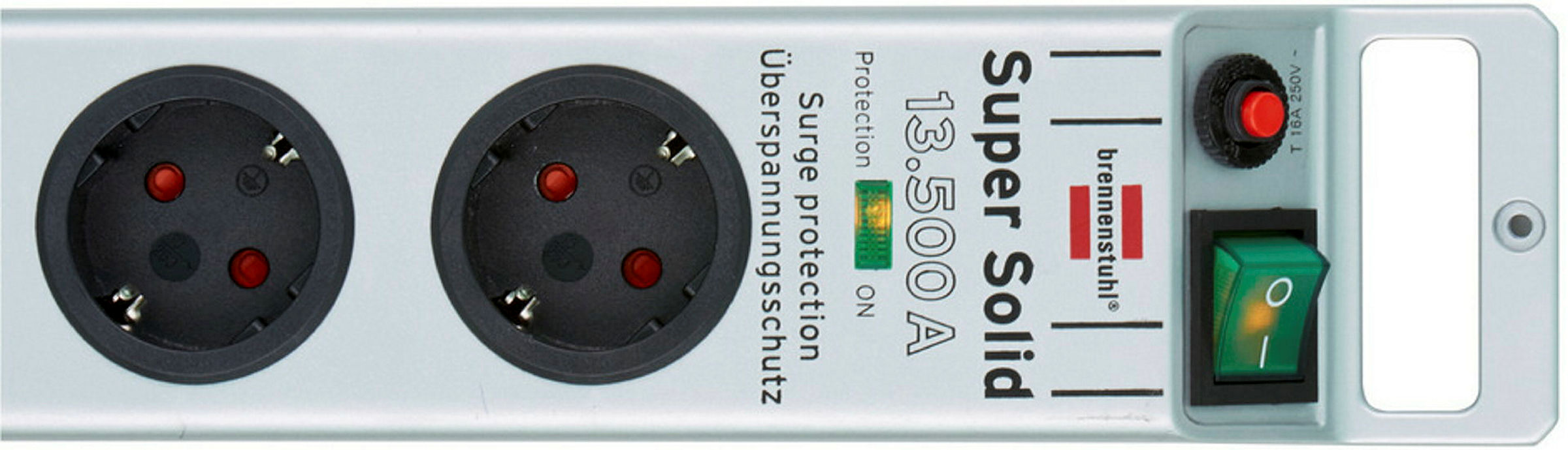 SuperSolid-Leiste 8-fach silber *DE* 2,5m H05VV-F3G1,5 Ü-Schutz,Schalter