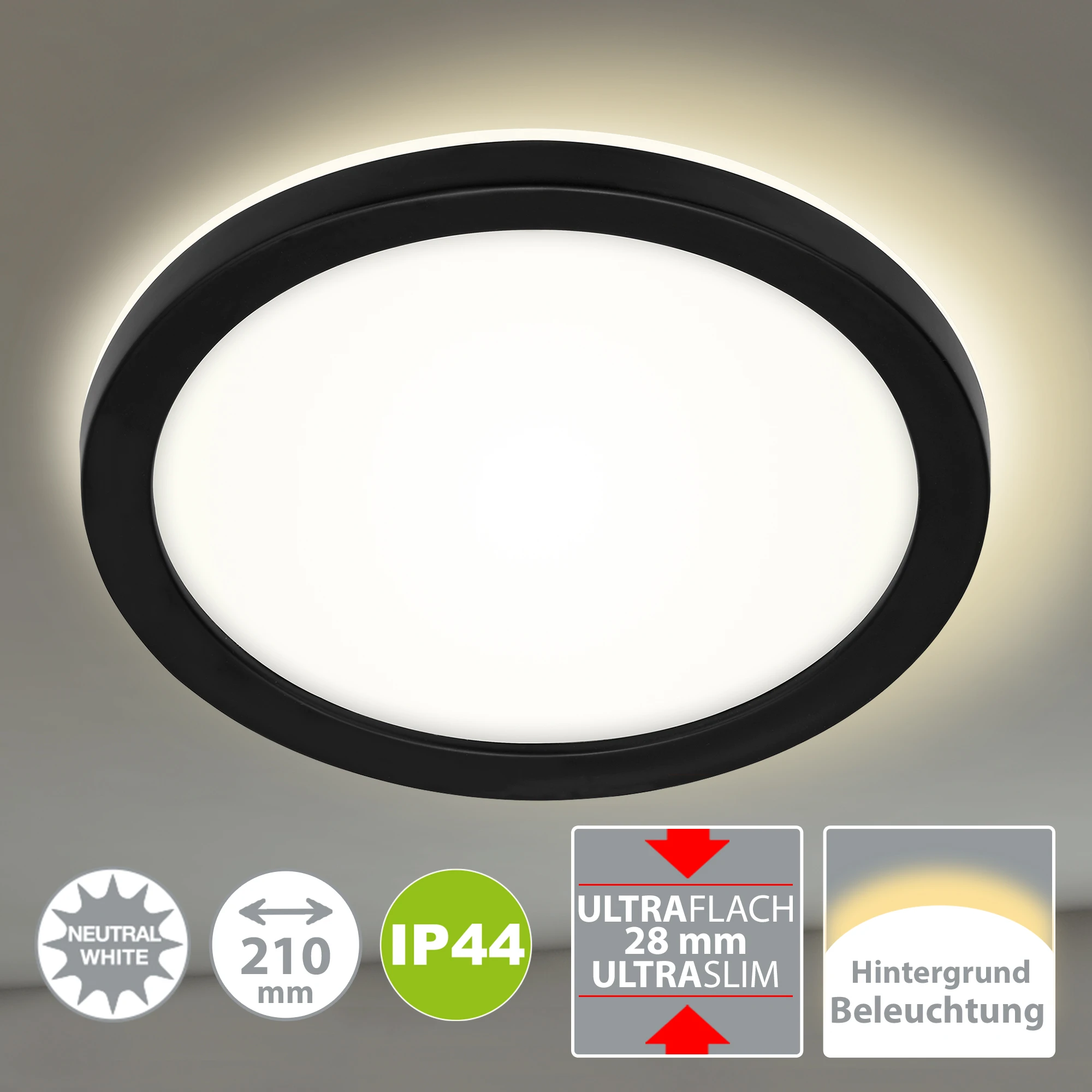 LED Außenleuchte, schwarz, 1xLED-Platine/8W