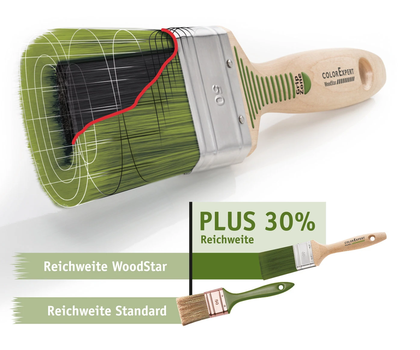 Lasur-Flächenstreicher 100x30 mm WoodStar abgewinkeltem mit 3K-Griff
