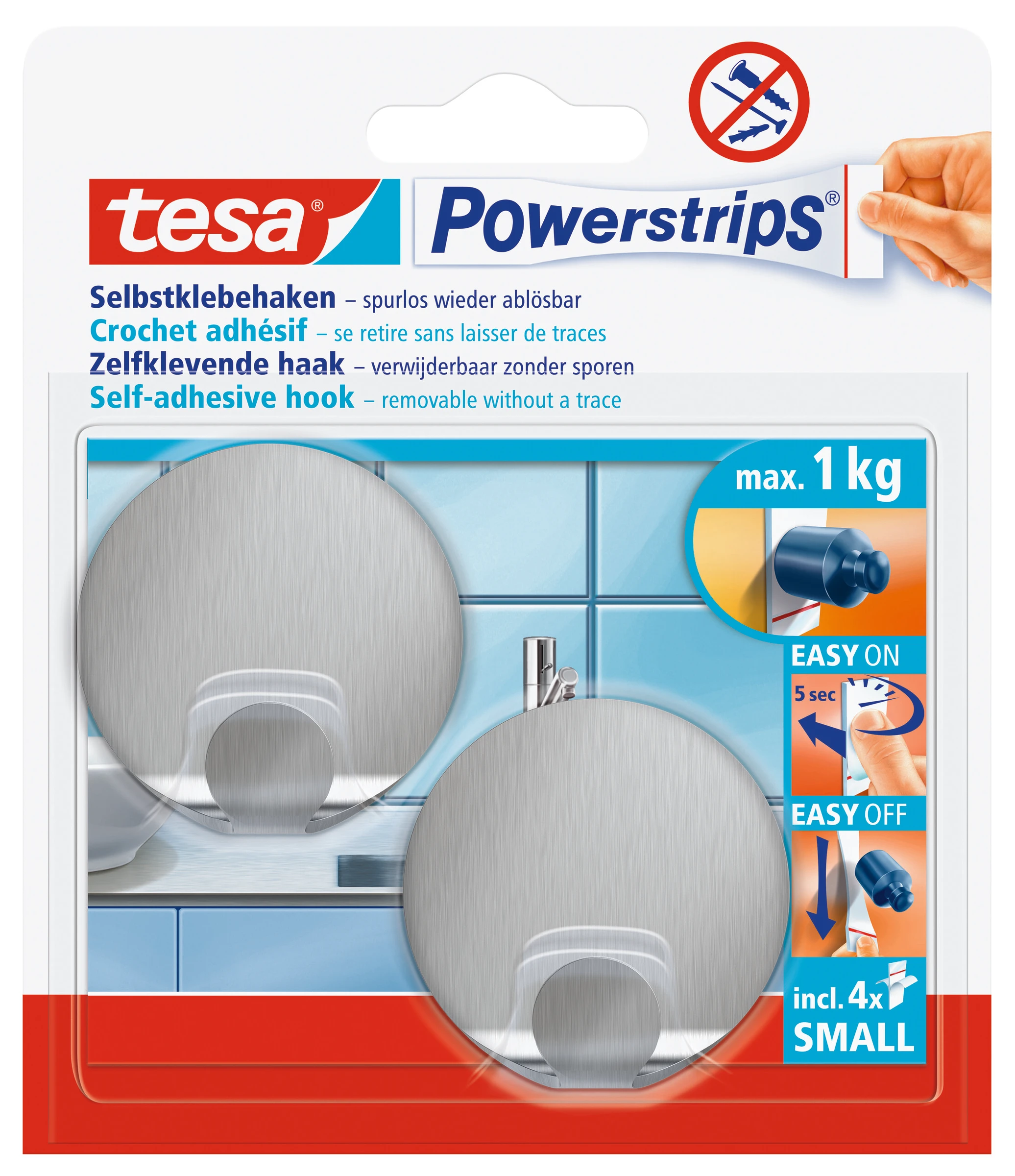 tesa Powerstrips® Haken Small Metall rund
