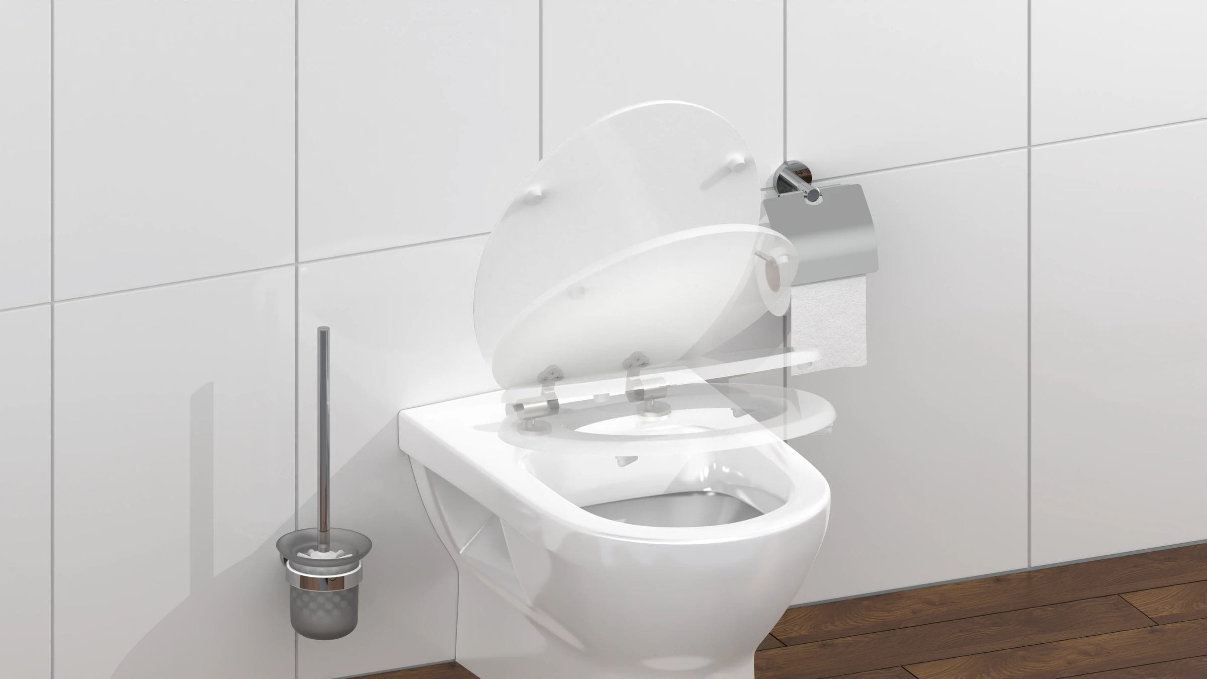 MDF WC-Sitz SPIRIT WHITE, mit Absenkautomatik