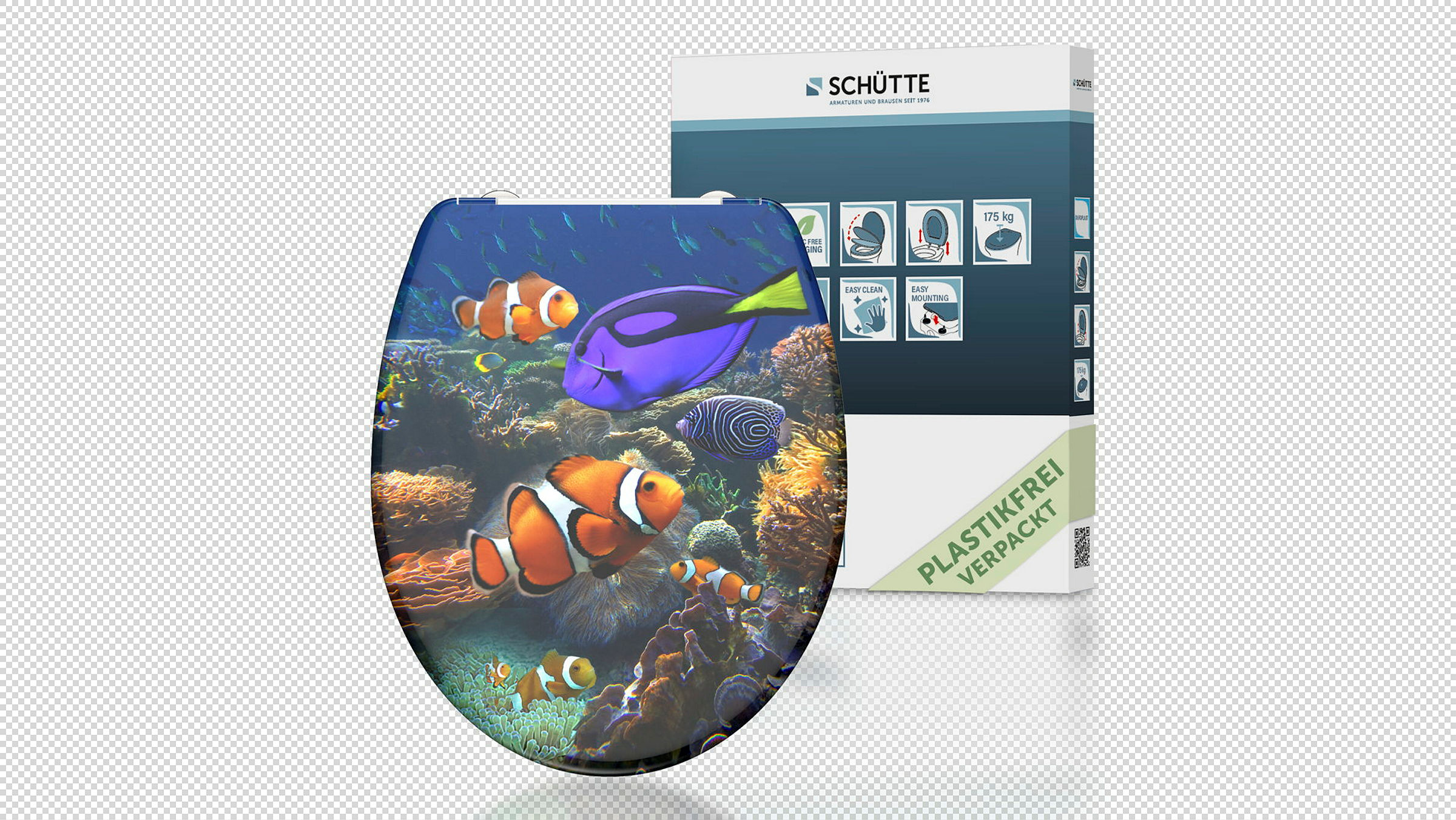 Duroplast WC-Sitz SEA LIFE, mit Absenkautomatik und Schnellverschluss