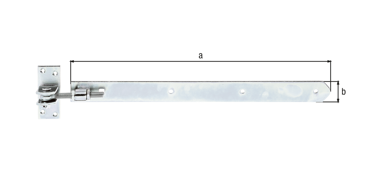 Ladenband gerade Abschluss abgerundet 463x40/M12 verstellbar verzinkt