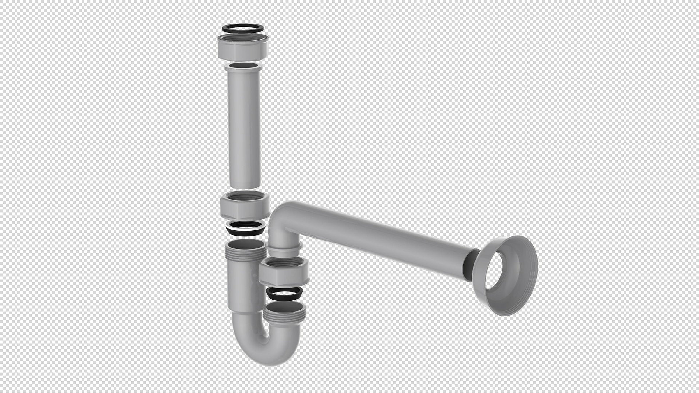 ECO-SAVE KS Röhrensiphon, Grau, 1 1/4'' x 32 mm