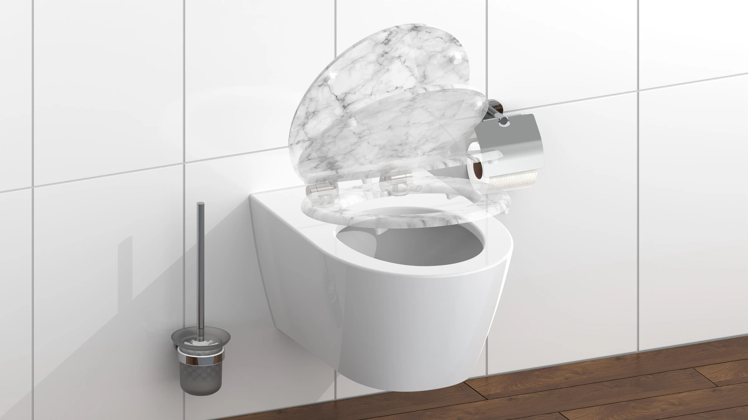 MDF WC-Sitz MARMOR STONE, mit Absenkautomatik