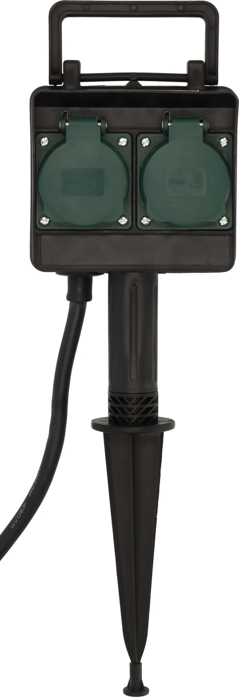 Gartensteckdose mit Erdspiess 4-Fach 10m Kabel H07RN-F3G15