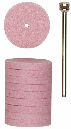 PROXXON-Edelkorund-Schleifscheiben, Ø 22 mm, 10 Stück mit Träger