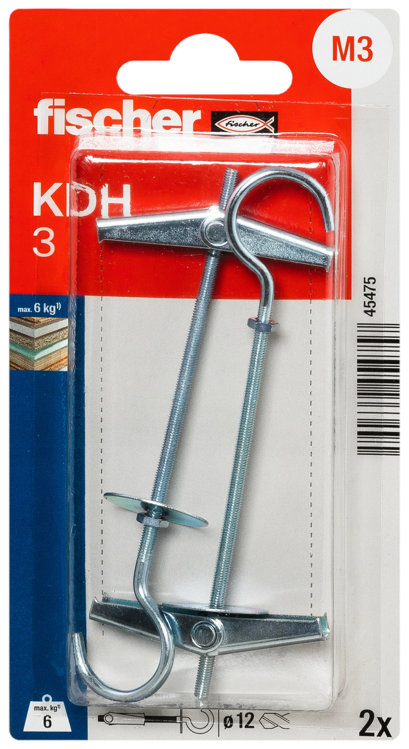 fischer Kippdübel KDH 3 mit Haken