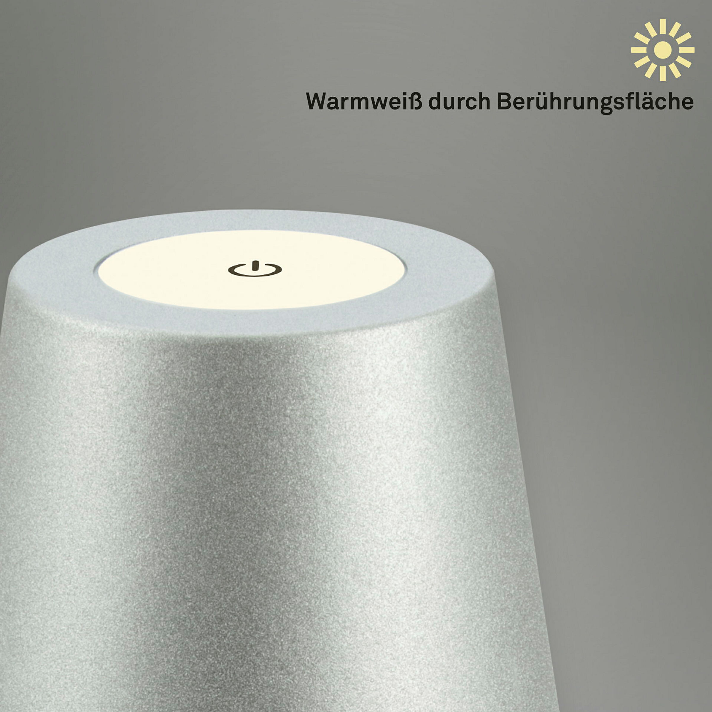 KIKI LED Akku Tischleuchte, IP44, 2,5W, Chrom matt