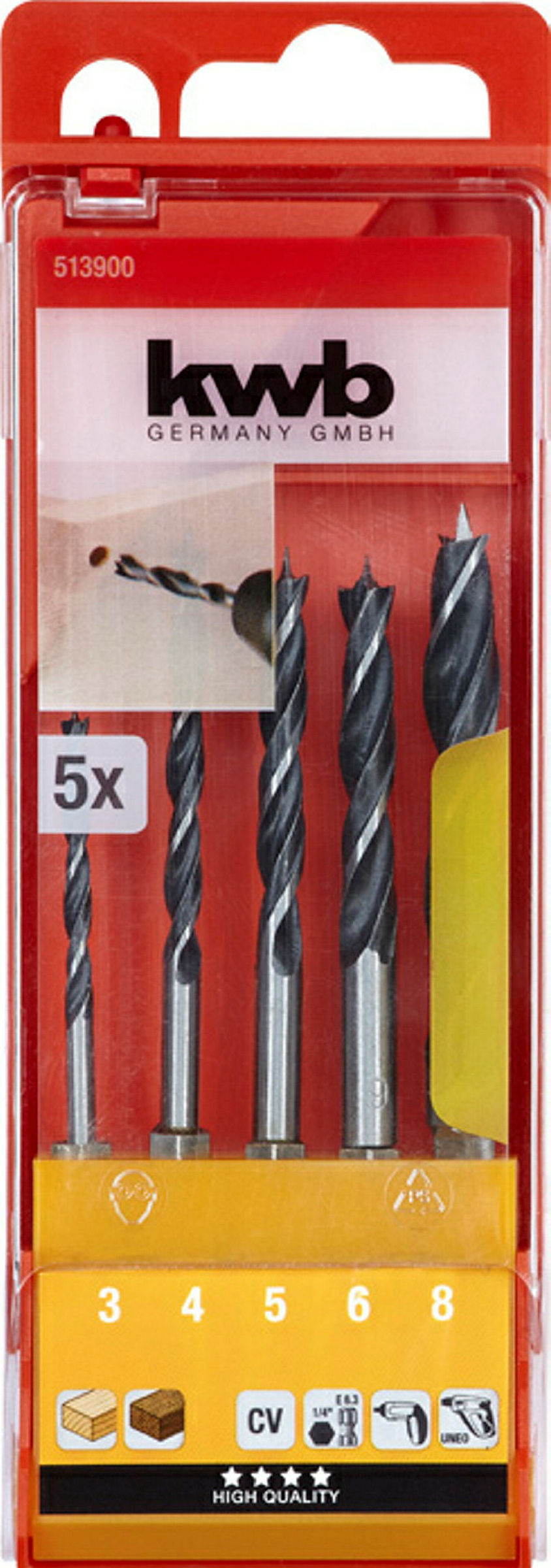 Holzbohrersatz, 5-tlg.