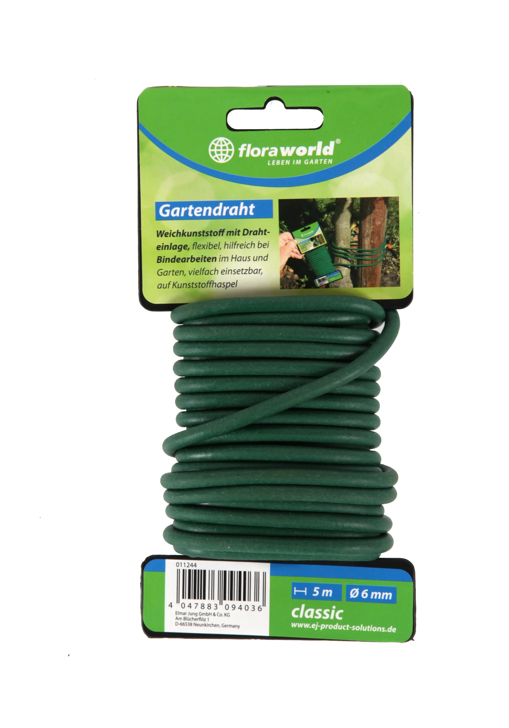 GARTENDRAHT 6,0MMx5M GRUEN GESCHAEUMT