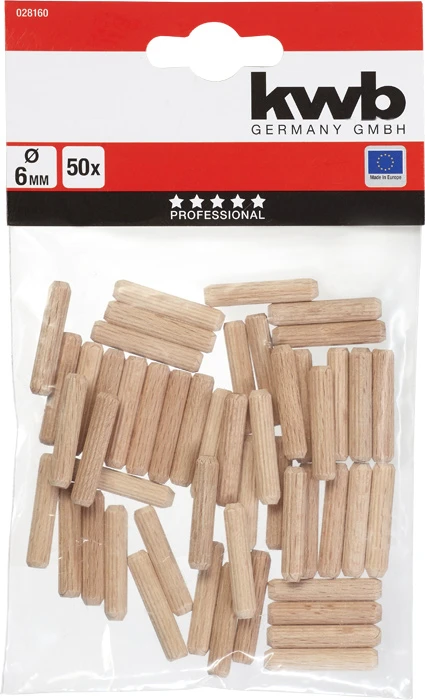 Holzdu bel, 6 x 30 mm, 50 Stk.