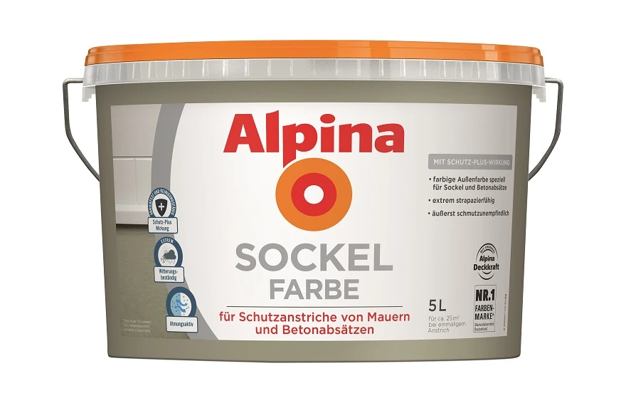 Alpina Sockelfarbe 5 Liter Schiefer matt