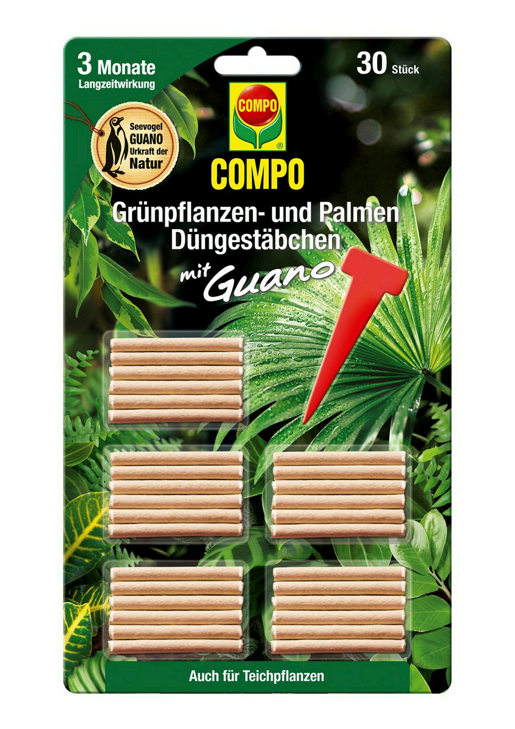 COMPO Grünpflanzen- u. PalmenDüngestäbchen mit Guano 30 St.
